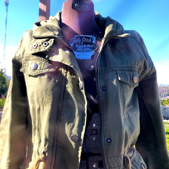 🚫On Hold BP Brass Plum Nordstrom olive Green cargo utility hoodie jacket - Picture 2 of 9